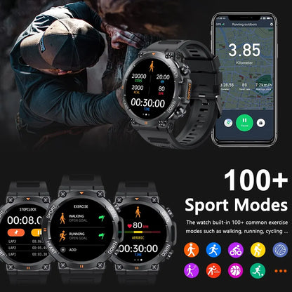 1.39 Inch HD Bluetooth Call Smart Watch Men Sports Fitness Tracker Heart Monitor 400Mah Smartwatch for Android IOS MD56